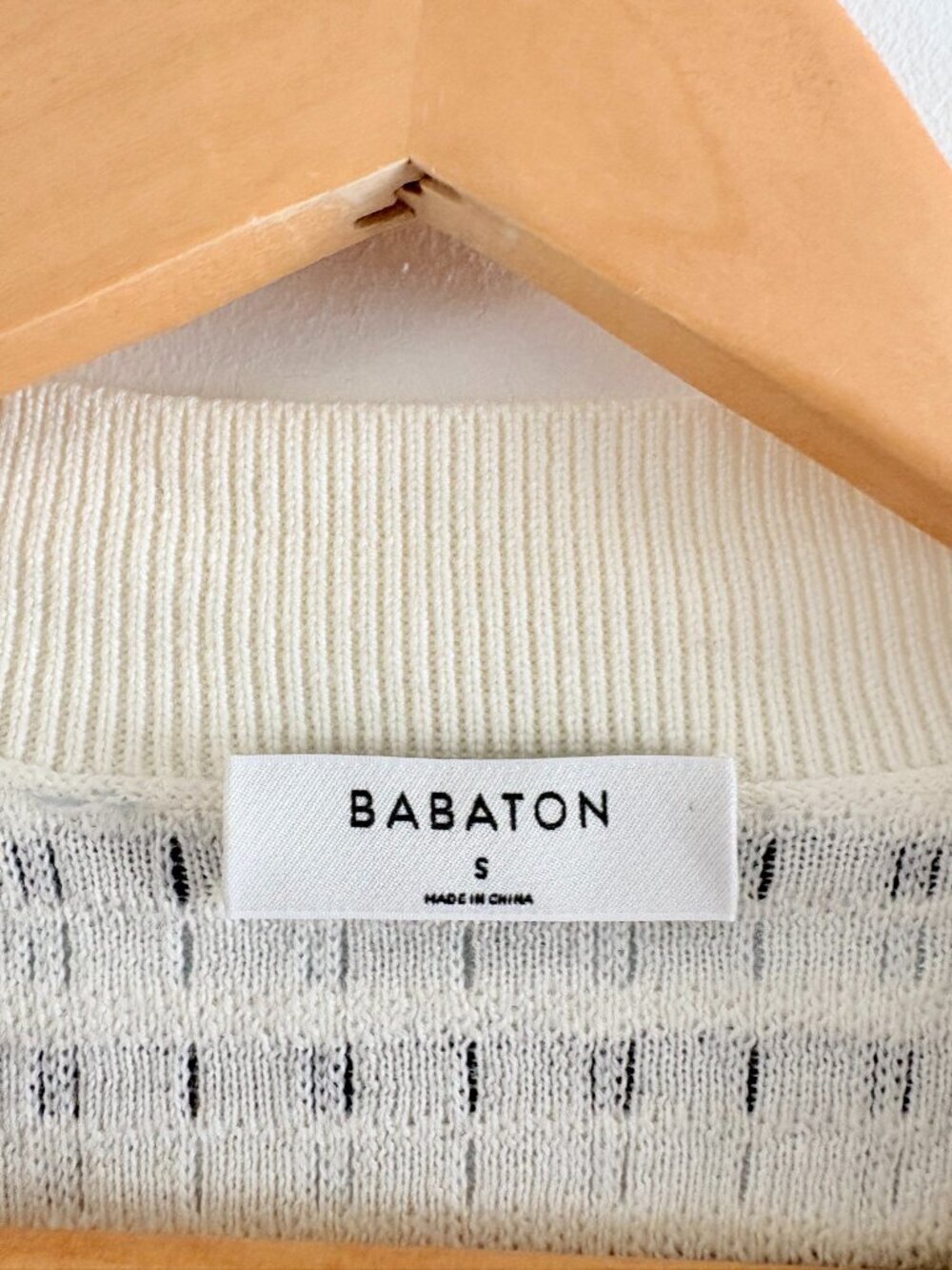 Aritzia Babaton Lacer Merino Wool Cardigan Cream Blue Black Size Small - Picture 5 of 6